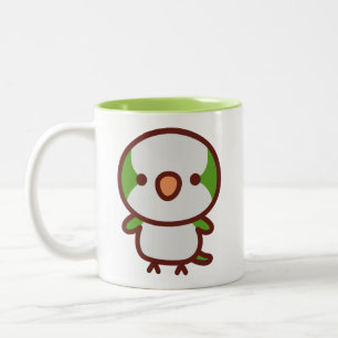 normal Monk parakeet Two-Tone Coffee Mug