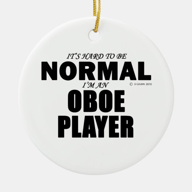 Normal Oboe Player Ceramic Ornament (Front)