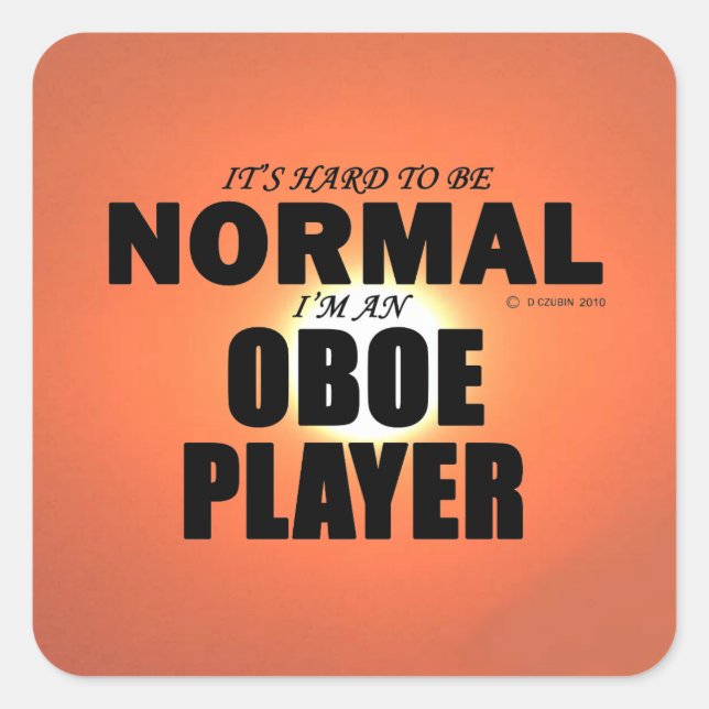 Normal Oboe Player Square Sticker (Front)