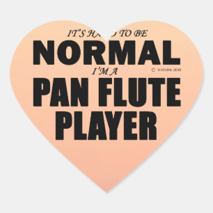 Normal Pan Flute Player Heart Sticker