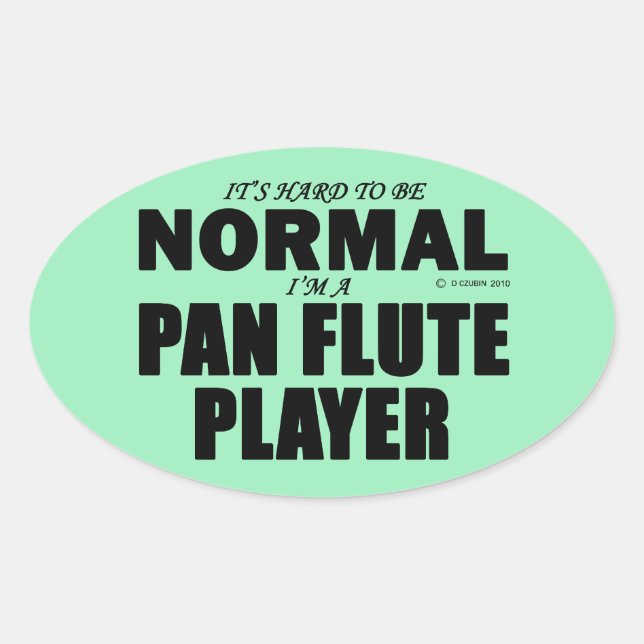 Normal Pan Flute Player Oval Sticker (Front)