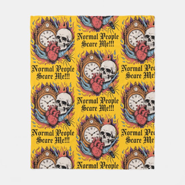 Normal People Scare Me Fleece Blanket (Front)