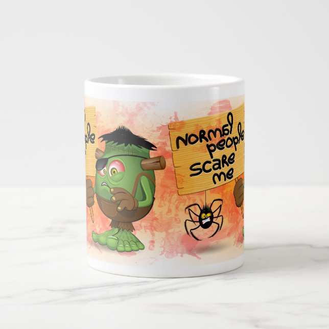 'Normal People Scare Me' Frankenstein Character Large Coffee Mug (Front)