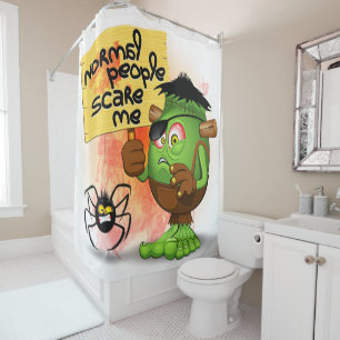'Normal People Scare Me' Frankenstein Character Shower Curtain
