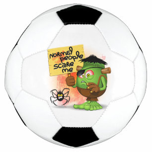 'Normal People Scare Me' Frankenstein Character Soccer Ball