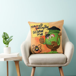 'Normal People Scare Me' Humorous Frankenstein Cushion