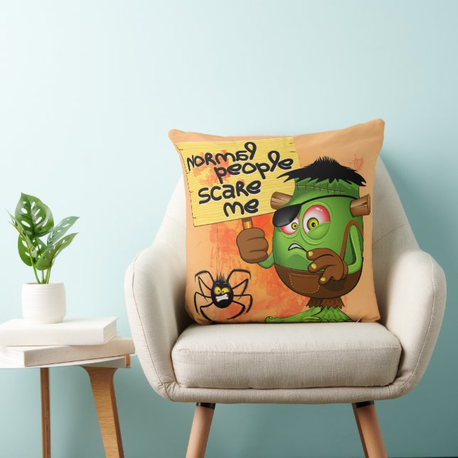 'Normal People Scare Me' Humorous Frankenstein Cushion (Chair)