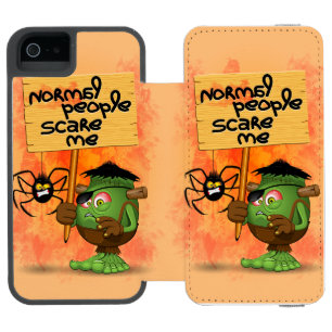 'Normal People Scare Me' Humorous Frankenstein Incipio Watson™ iPhone 5 Wallet Case