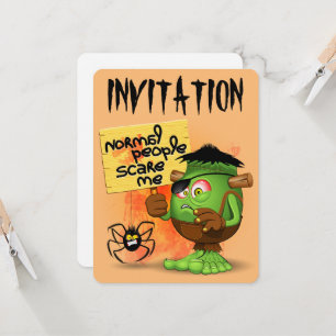 'Normal People Scare Me' Humorous Frankenstein Invitation