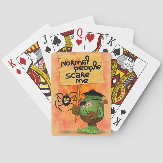 'Normal People Scare Me' Humorous Frankenstein Playing Cards (Back)