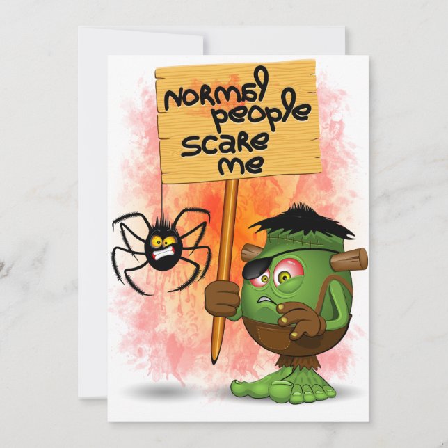 'Normal People Scare Me' Humourous Frankenstein Invitation (Front)