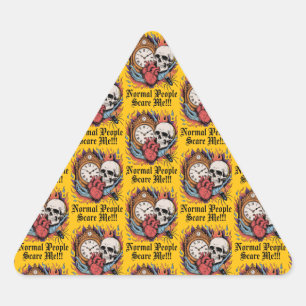 Normal People Scare Me Triangle Sticker