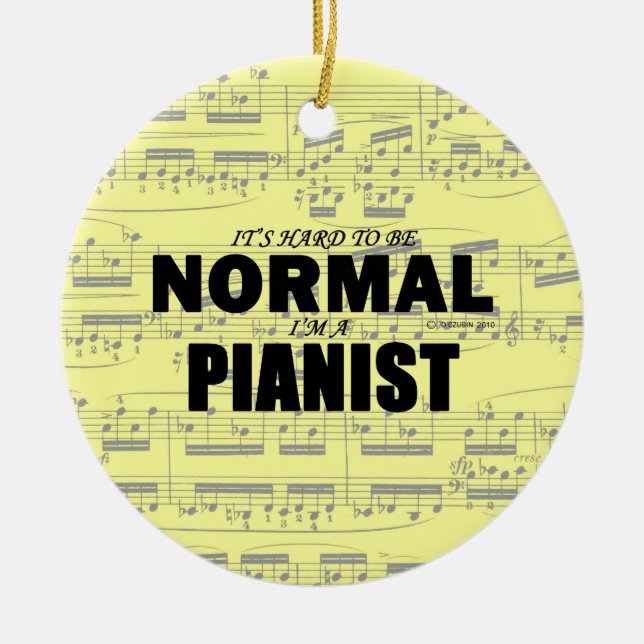 Normal Pianist Ceramic Ornament (Front)