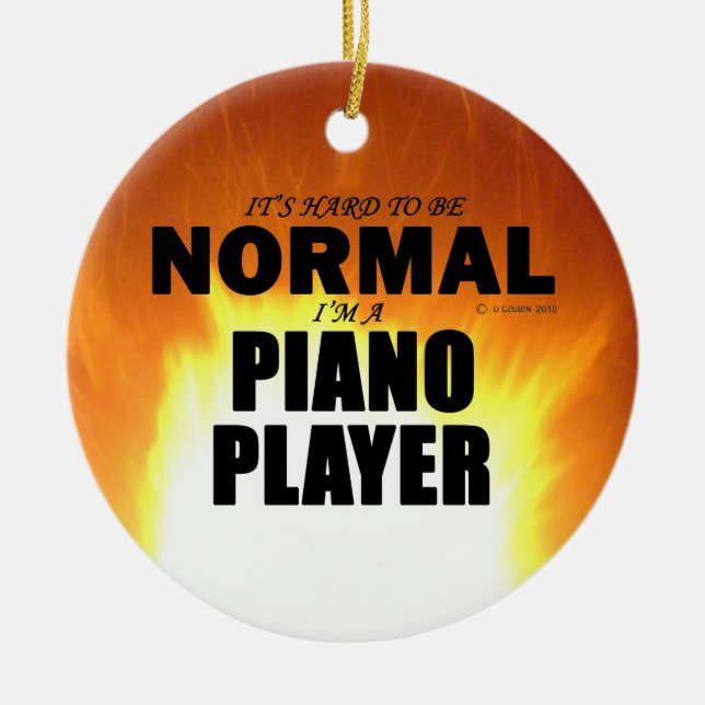 Normal Piano Player Ceramic Ornament (Front)
