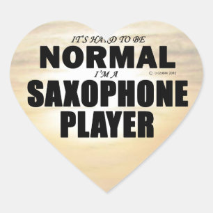 Normal Saxophone Player Heart Sticker