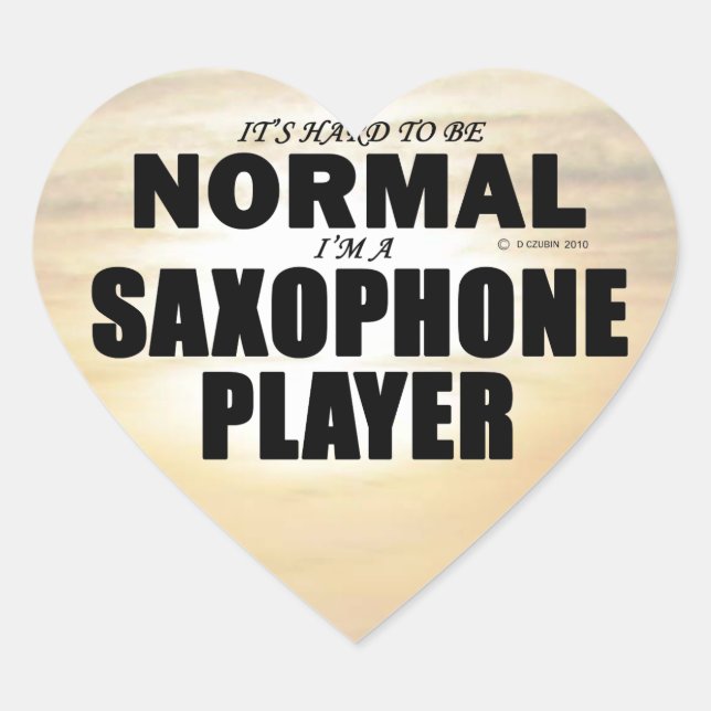 Normal Saxophone Player Heart Sticker (Front)