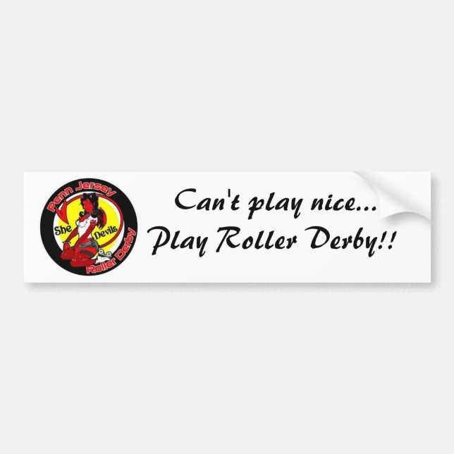 normal_shedevilslogo,  Can't play nice... Play ... Bumper Sticker (Front)