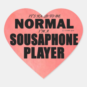 Normal Sousaphone Player Heart Sticker