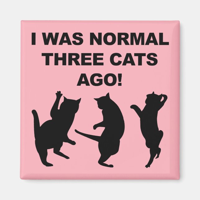 Normal Three Cats Ago Funny Fridge Magnet (Front)