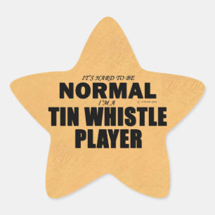 Normal Tin Whistle Player Star Sticker