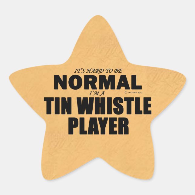 Normal Tin Whistle Player Star Sticker (Front)