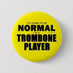 Normal Trombone Player 6 Cm Round Badge