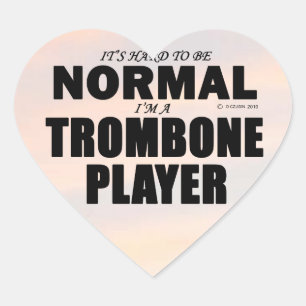Normal Trombone Player Heart Sticker
