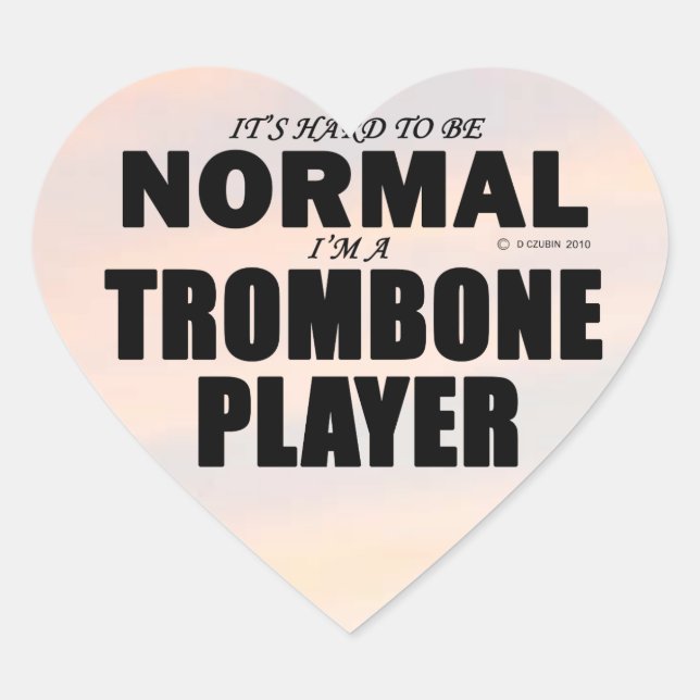 Normal Trombone Player Heart Sticker (Front)