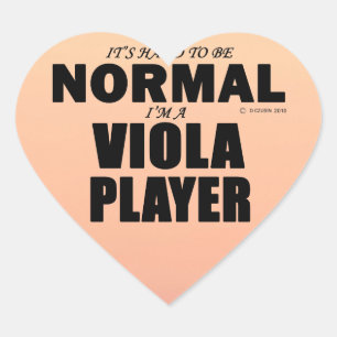Normal Viola Player Heart Sticker