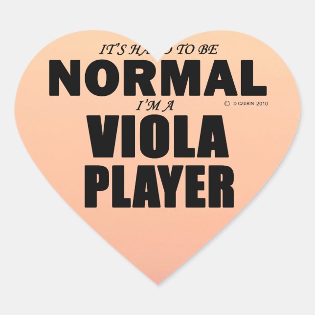 Normal Viola Player Heart Sticker (Front)