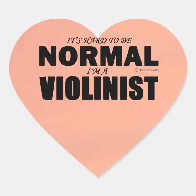Normal Violinist Heart Sticker (Front)