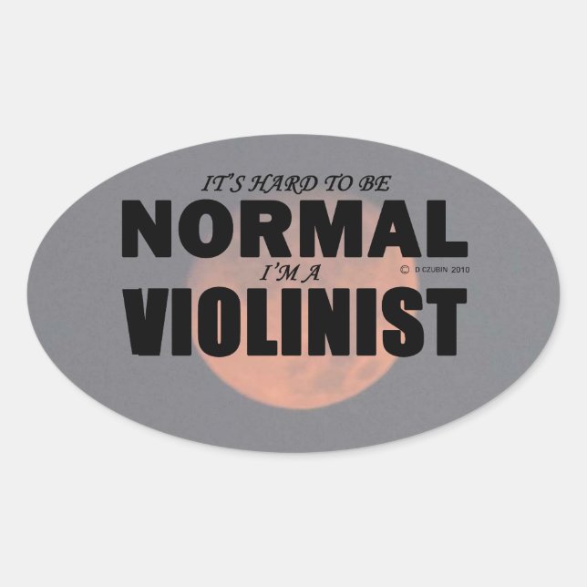 Normal Violinist Oval Sticker (Front)