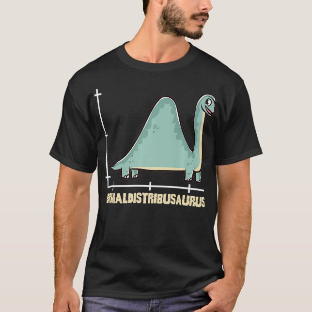 Normaldistribusaurus Dinosaur Funny Statistics Mat T-Shirt (Front)