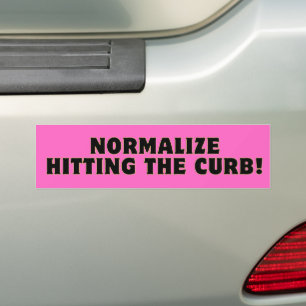 Normalise Hitting the Curb! Cute Y2K Vibes Funny Bumper Sticker
