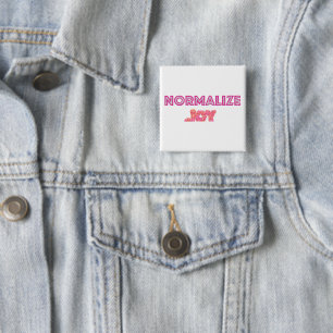 Normalise Joy pink glitter bubbles 15 Cm Square Badge