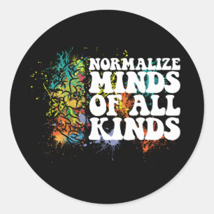 Normalise Minds of All Kinds Autism Awareness Classic Round Sticker