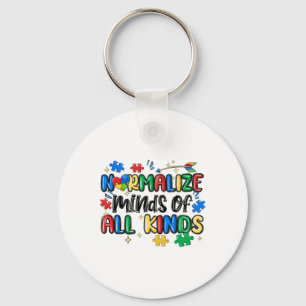 Normalise Minds Of All Kinds Autism Awareness Day Key Ring