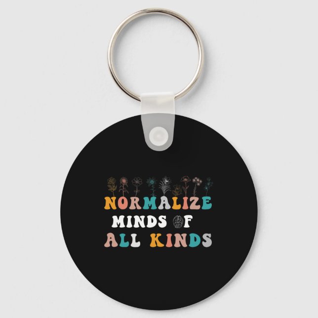 Normalise Minds Of All Kinds Autism Awareness  Key Ring (Front)