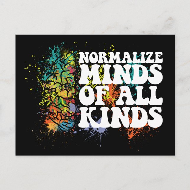 Normalise Minds of All Kinds Autism Awareness Postcard (Front)