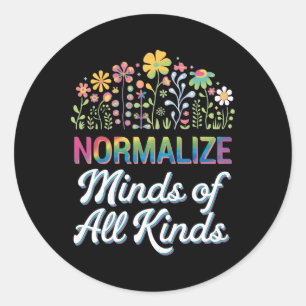 Normalise Minds Of All Kinds Autism Support Classic Round Sticker