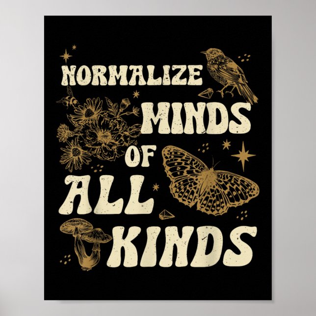 Normalise Minds Of All Kinds Neurodiversity Poster (Front)