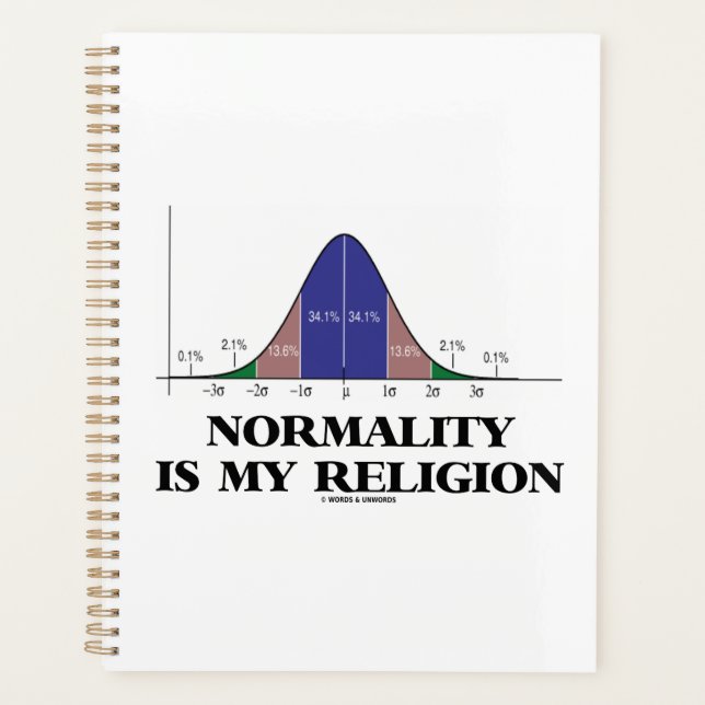 Normality Is My Religion Bell Curve Humour Planner (Front)
