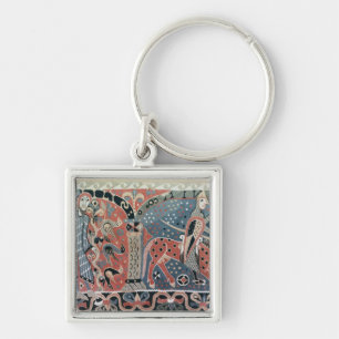 Norman cavalier on a piebald horse key ring