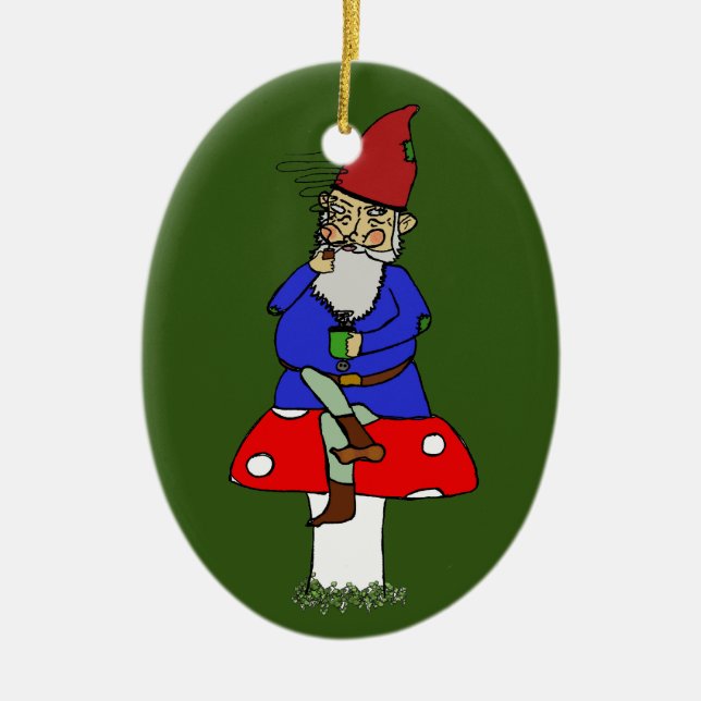 Norman Gnome Ceramic Ornament (Front)