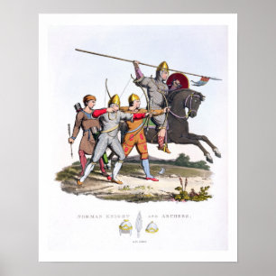 Norman Knight and Archers, 1066, from 'Ancient Arm Poster