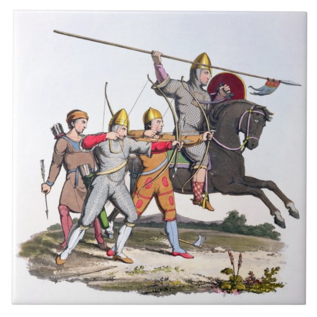Norman Knight and Archers, 1066, from 'Ancient Arm Tile (Front)