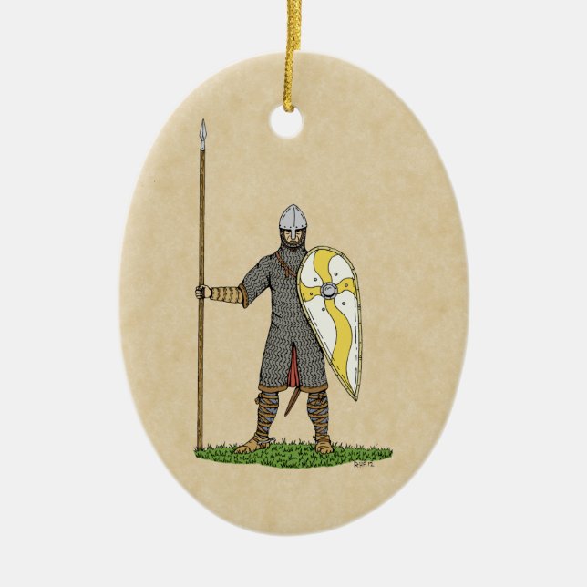 Norman Knight Circa 1066 Ceramic Tree Decoration (Front)