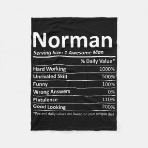 Norman Nutrition Funny Birthday Personalised Name  Fleece Blanket