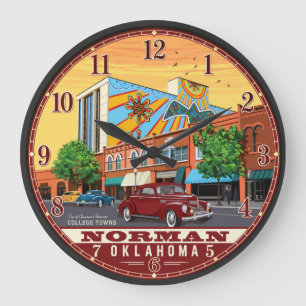 Norman Oklahoma Large Clock