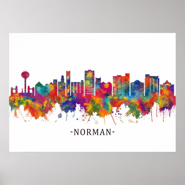 Norman Oklahoma Skyline Poster (Front)